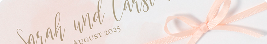 Hochzeitseinladungen, apricot - Schmuckbild oben