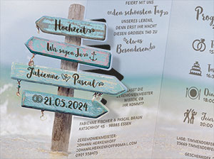 Vergrößerte Abbildung Detailaufnahme der formgestanzten Wegweiser.