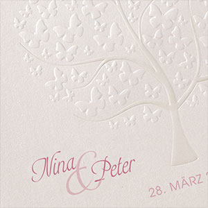 Vergrößerte Abbildung Detail des geprägten Baumes