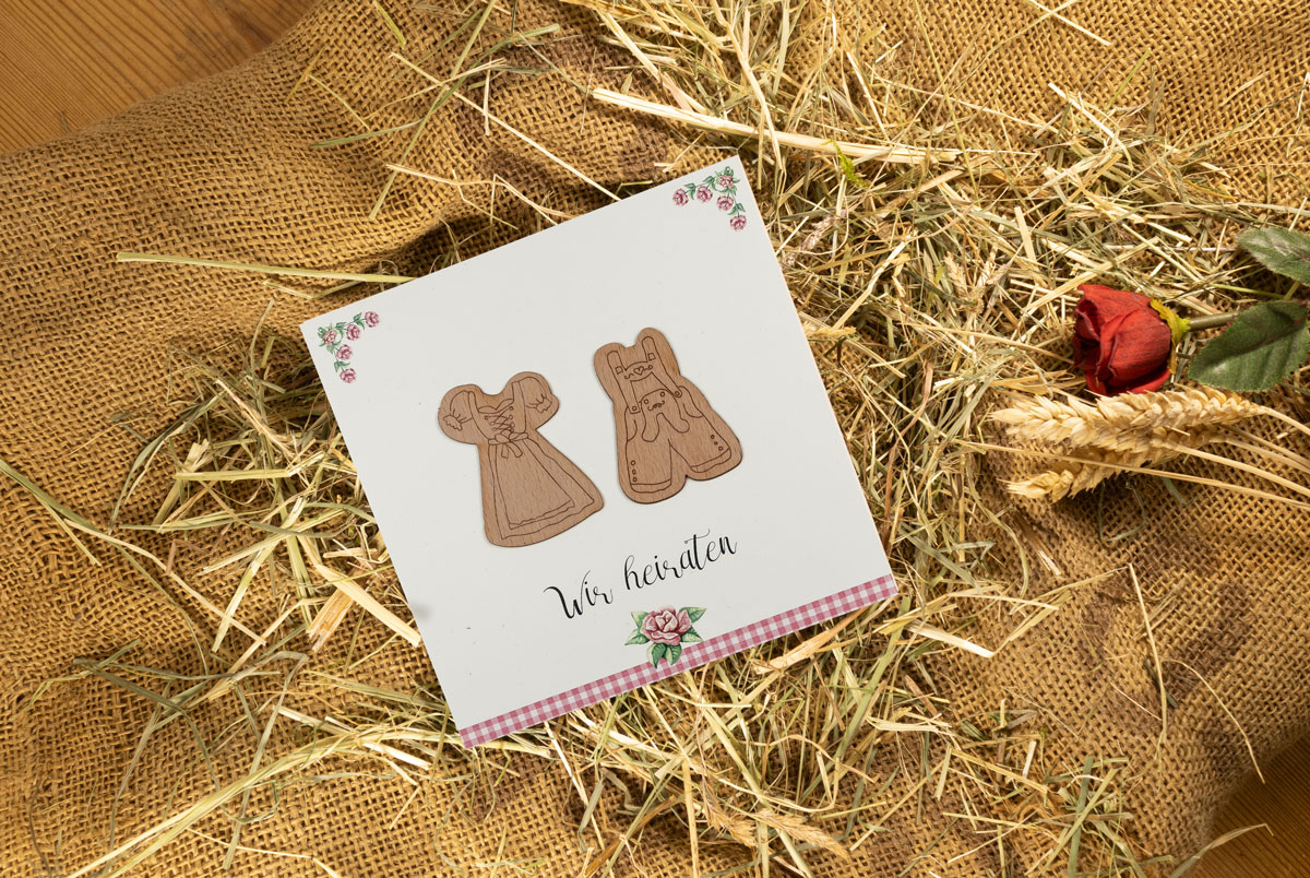 Trachten-Hochzeitseinladungen - Schmuckbild oben