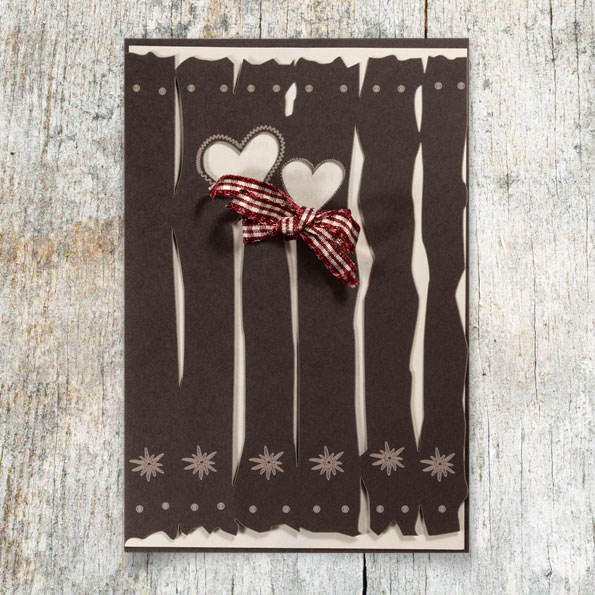 Vergrößerte Abbildung Hochzeitseinladungen zur Trachten- oder Scheunenhochzeit.