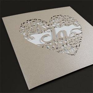 Vergrößerte Abbildung Liegende, geschlossene Einladungskarte