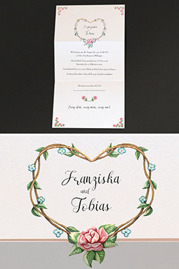 Die aufgeklappte Einladungskarte.