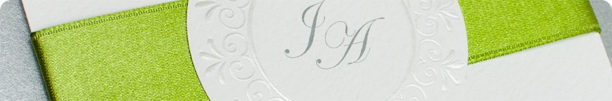 Hochzeitseinladungen, Grün und Silber, Schmuckbild oben