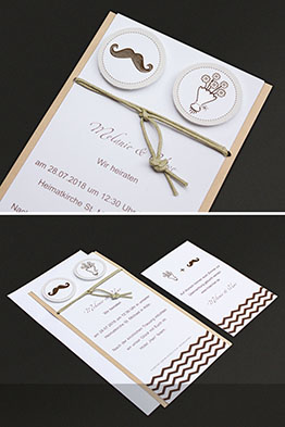 Bedruckte Vintage-Karte mit Zusatzkarte.