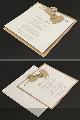 Mit Einladungstexten bedruckte Karte.