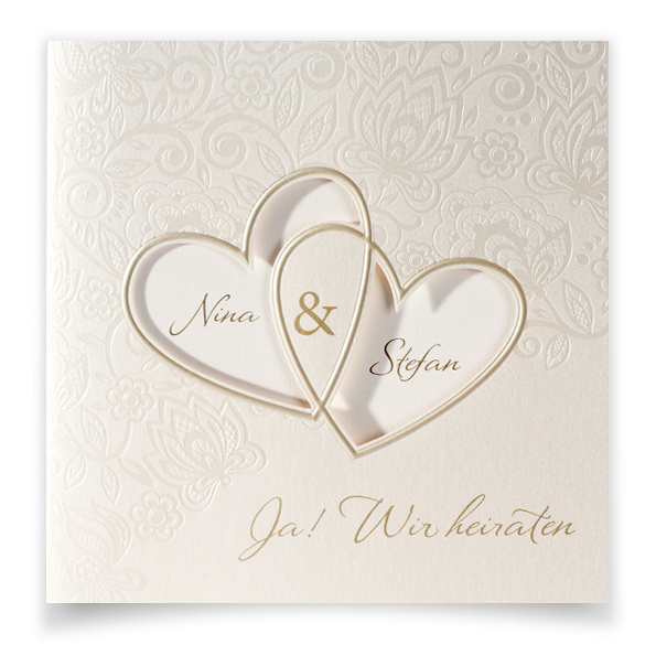 Hochzeitseinladungen mit Herzen